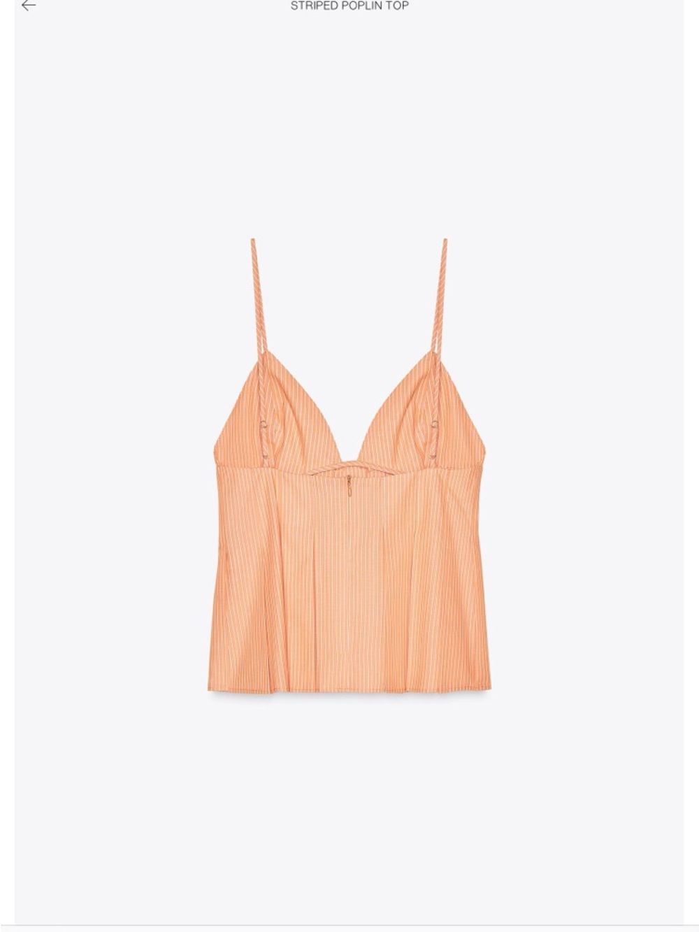 Zara Orange and White Striped Spaghetti Strap Top